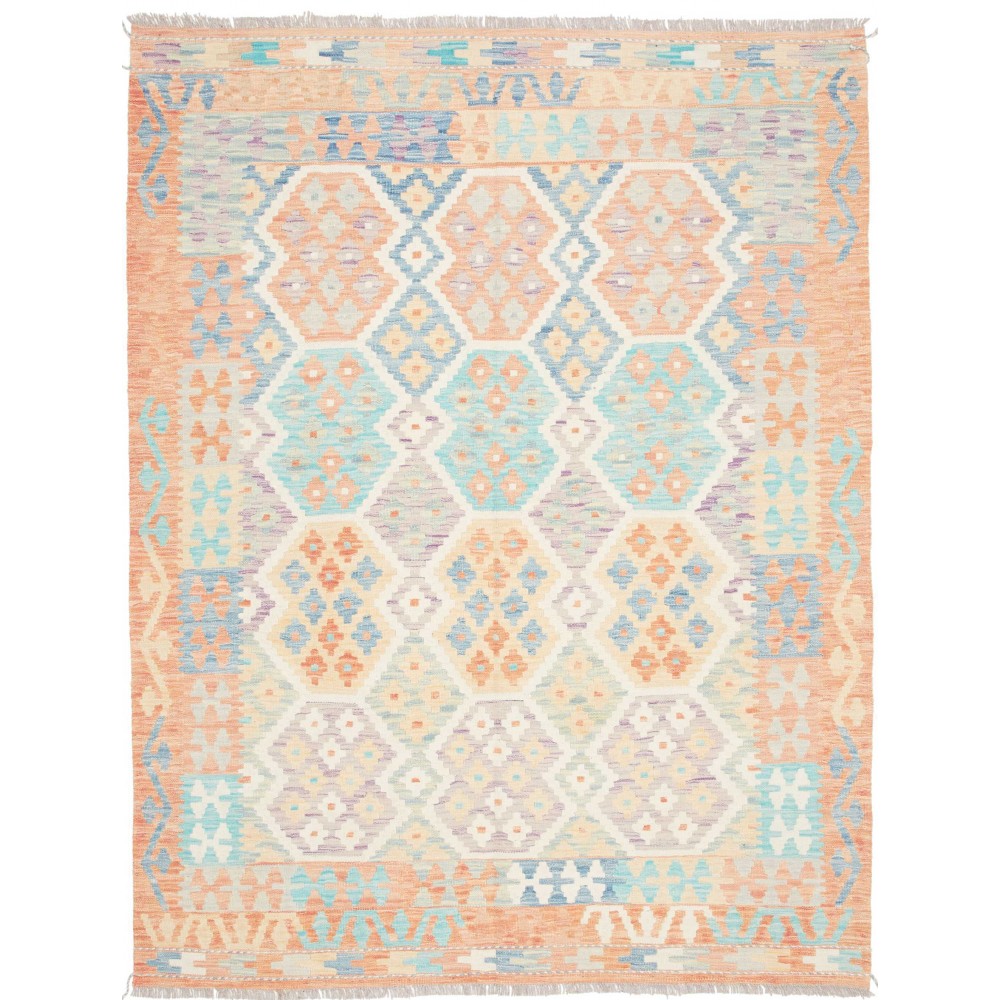 Tappeto Kilim Afghanistan bianco beige 154x203