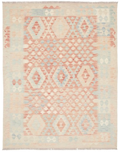 Tappeto Kilim Afghanistan bianco rosso 148x192