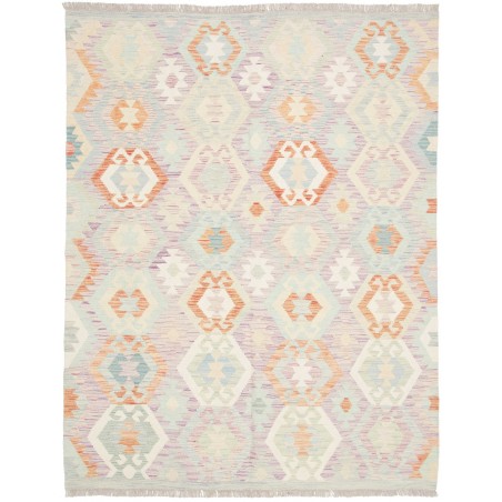 Tappeto Kilim Afghanistan bianco arancione 150x197