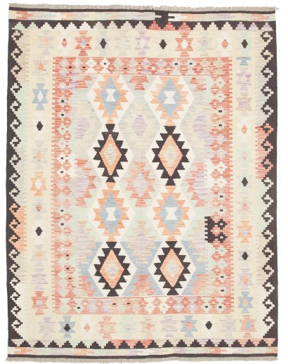 Tappeto Kilim Afghanistan bianco verde 153x200