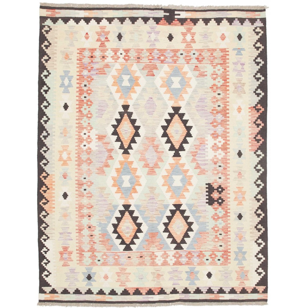 Tappeto Kilim Afghanistan bianco verde 153x200