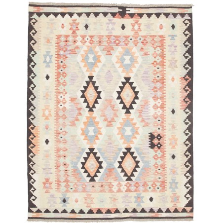Tappeto Kilim Afghanistan bianco verde 153x200
