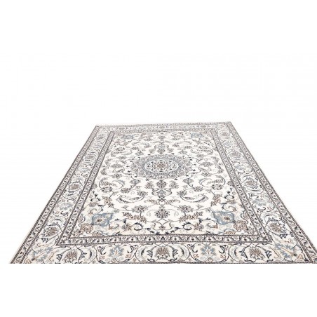 Tappeto Nain Kashmar Persia bianco grigio 187x291