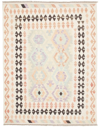 Tappeto Kilim Afghanistan bianco azzurro 150x196