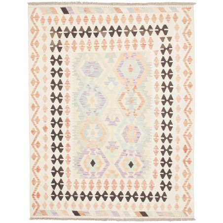 Tappeto Kilim Afghanistan bianco azzurro 150x196