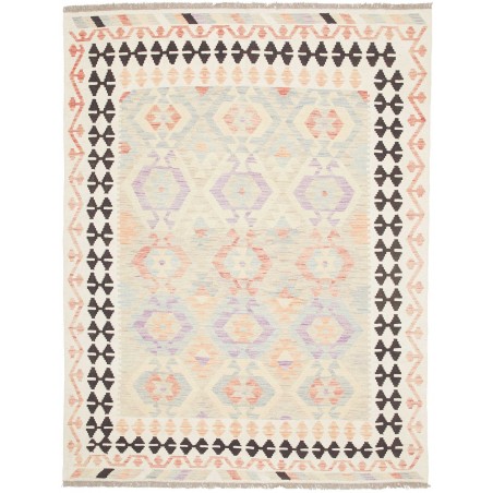 Tappeto Kilim Afghanistan bianco verde 154x200