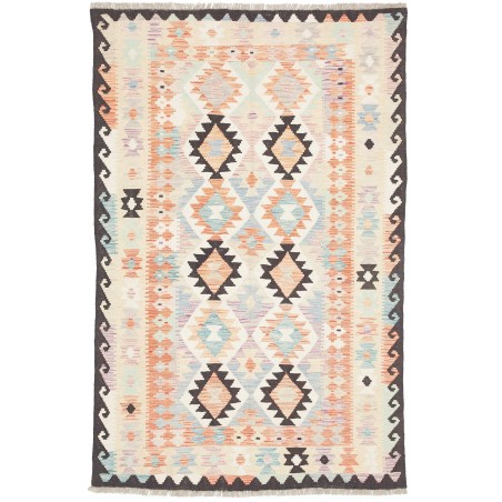 Tappeto Kilim Afghanistan bianco grigio 119x182