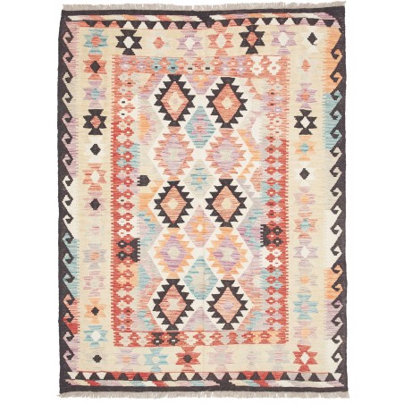 Tappeto Kilim Afghanistan giallo grigio 137x180