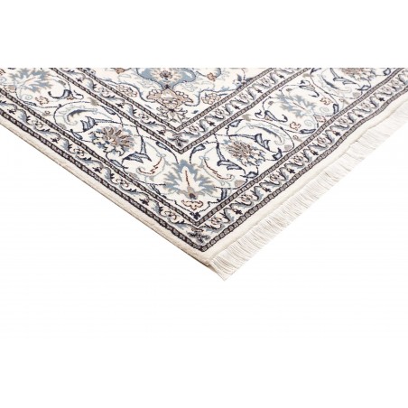 Tappeto Nain Kashmar Persia bianco grigio 187x291