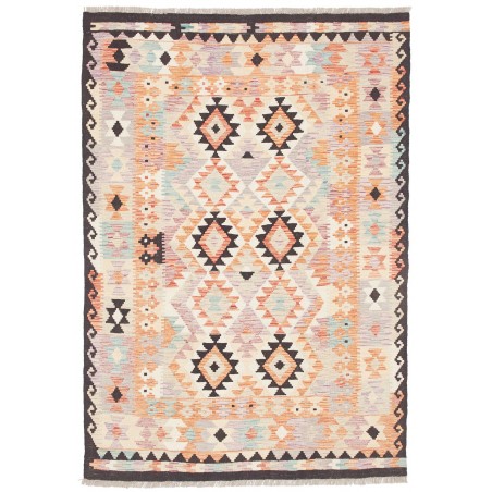 Tappeto Kilim Afghanistan giallo grigio 122x174