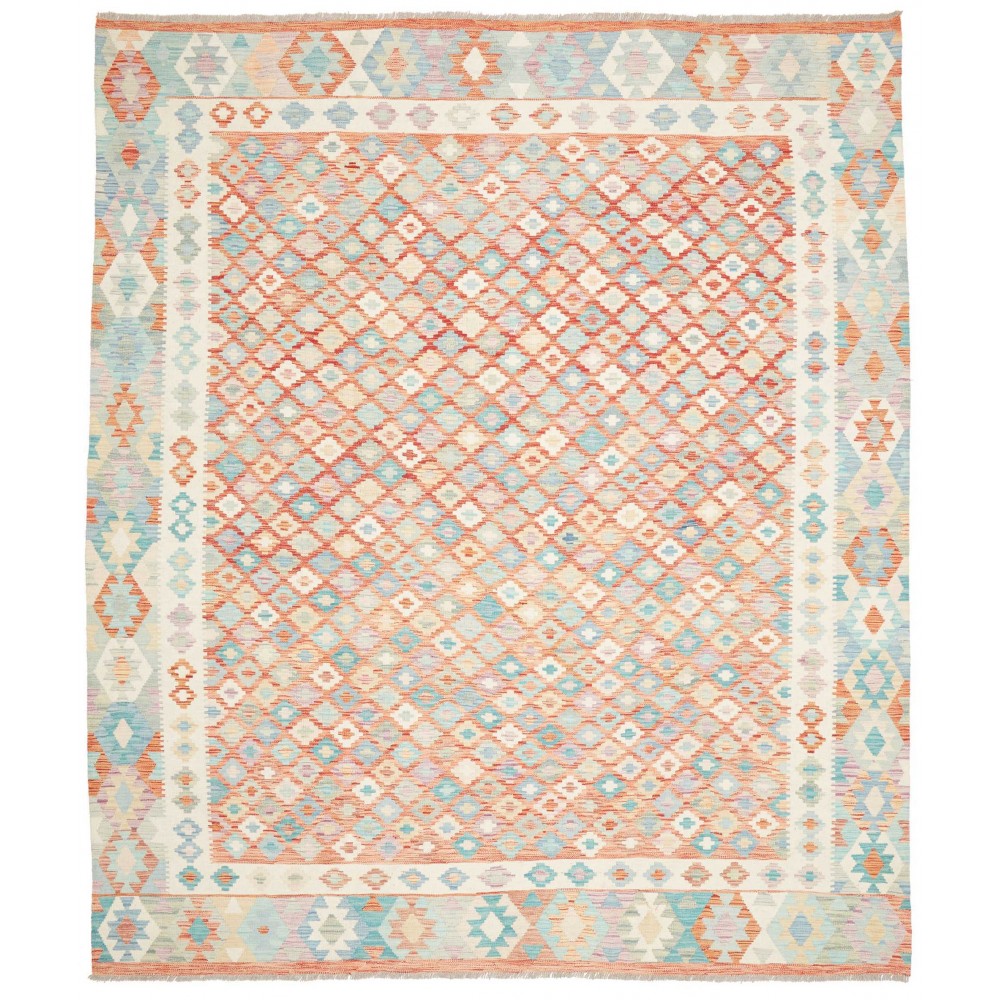 Tappeto Kilim Afghanistan bianco arancione 250x296