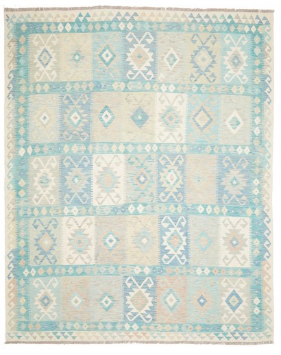 Tappeto Kilim Afghanistan bianco verde 245x306