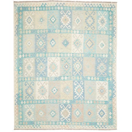 Tappeto Kilim Afghanistan bianco verde 245x306