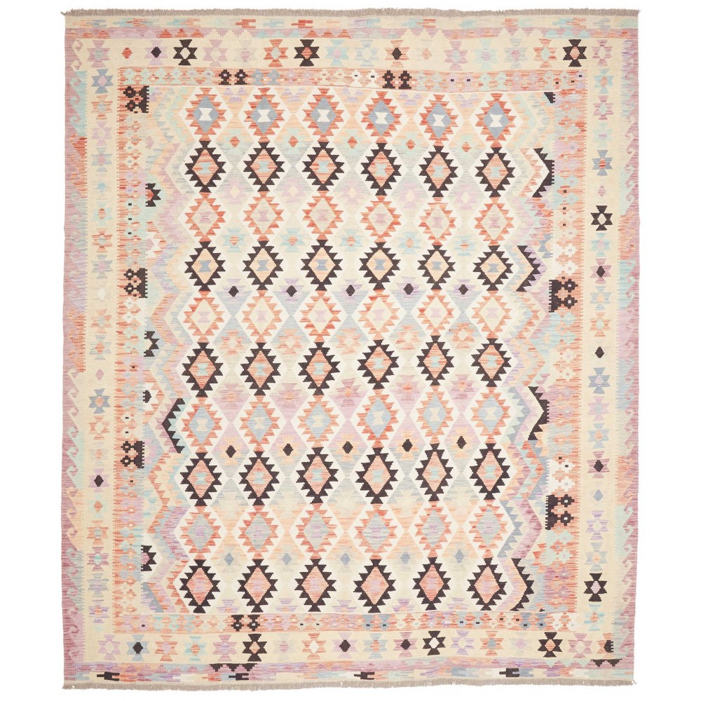 Tappeto Kilim Afghanistan bianco verde 256x295