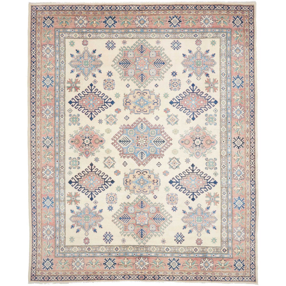Tappeto Kazak Afghanistan beige bianco 244x303