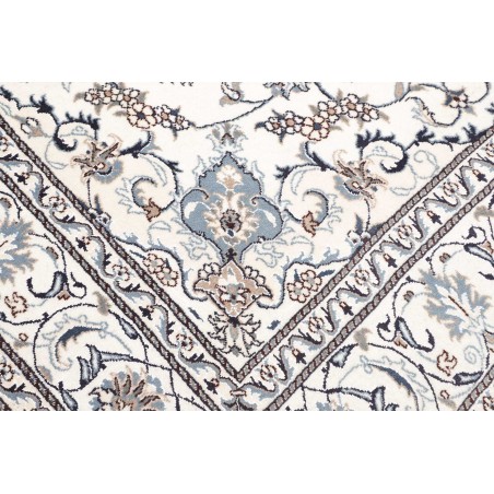 Tappeto Nain Kashmar Persia bianco grigio 187x291