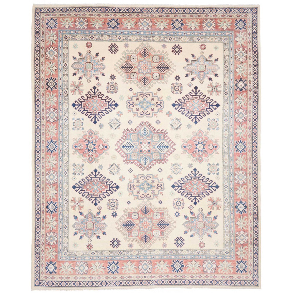 Tappeto Kazak Afghanistan bianco marrone 242x299