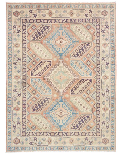 Tappeto Kazak Afghanistan beige azzurro 153x210