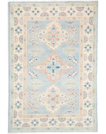 Tappeto Kazak Afghanistan bianco grigio 101x150