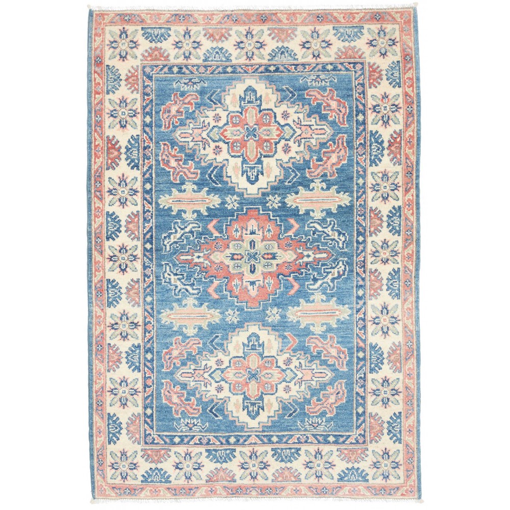 Tappeto Kazak Afghanistan bianco grigio 101x152