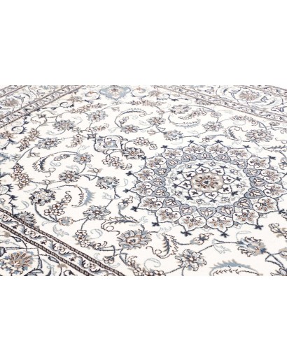Tappeto Nain Kashmar Persia bianco grigio 187x291