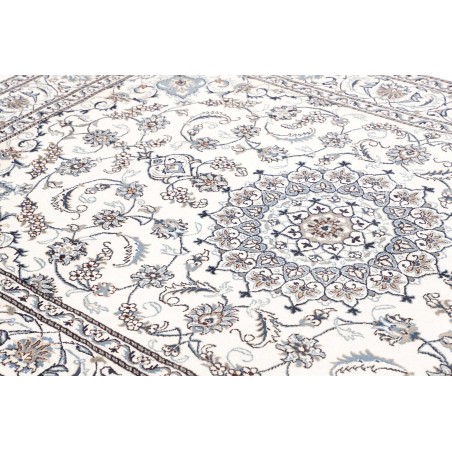Tappeto Nain Kashmar Persia bianco grigio 187x291
