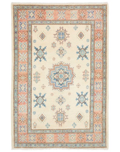 Tappeto Kazak Afghanistan bianco azzurro 105x160