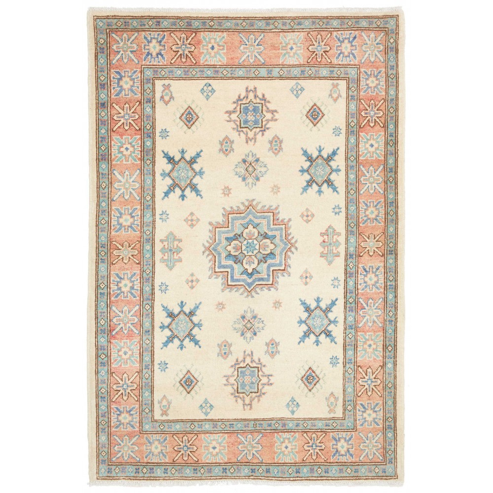 Tappeto Kazak Afghanistan bianco azzurro 105x160