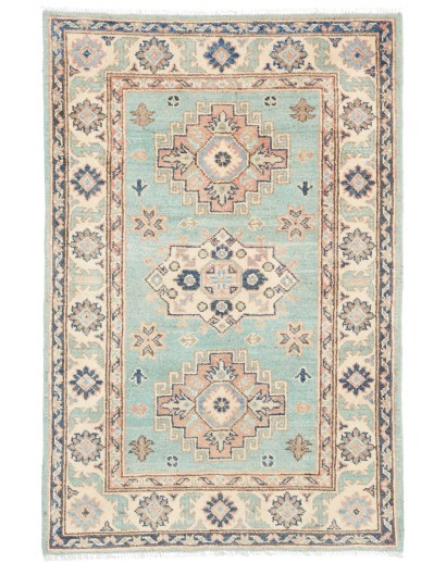 Tappeto Kazak Afghanistan beige azzurro 80x121