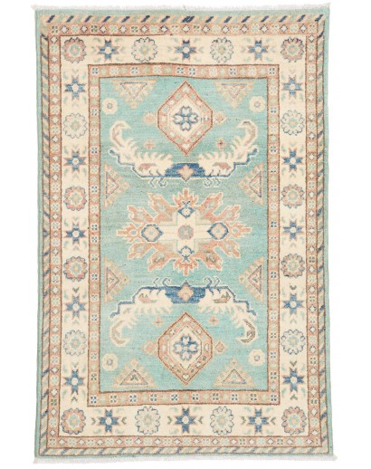 Tappeto Kazak Afghanistan beige azzurro 82x126