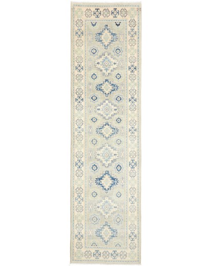 Tappeto Kazak Afghanistan bianco 78x291