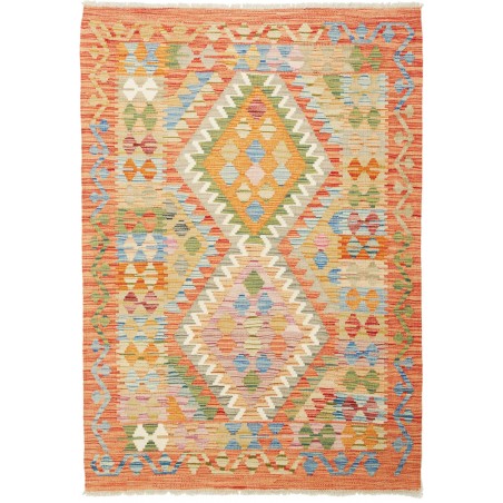 Tappeto Kilim Afghanistan marrone azzurro 105x150
