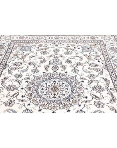 Tappeto Nain Kashmar Persia bianco grigio 187x291