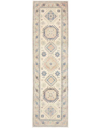 Tappeto Kazak Afghanistan bianco giallo 82x296