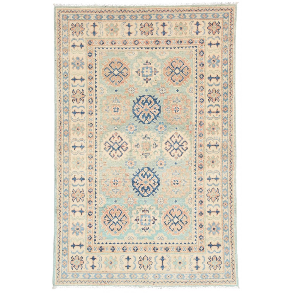 Tappeto Kazak Afghanistan beige azzurro 100x151