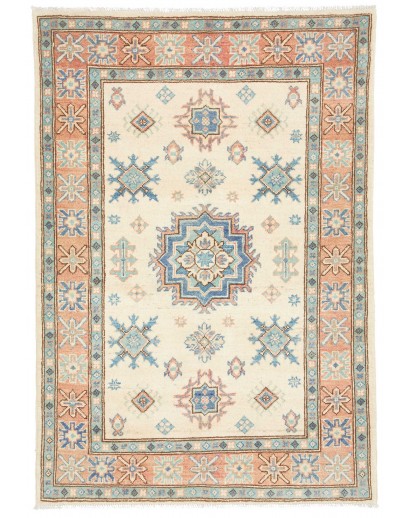 Tappeto Kazak Afghanistan bianco grigio 100x144