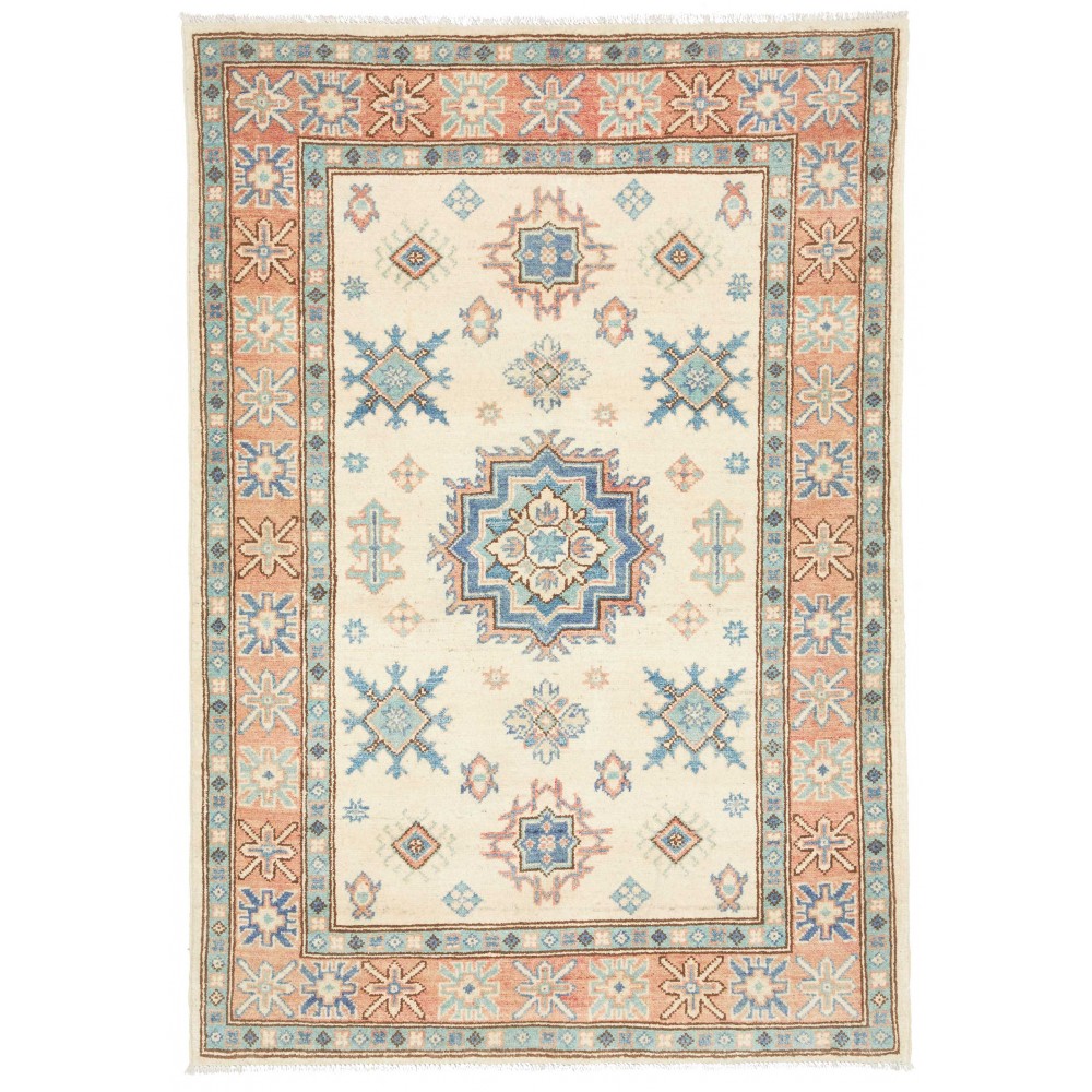 Tappeto Kazak Afghanistan bianco grigio 100x144