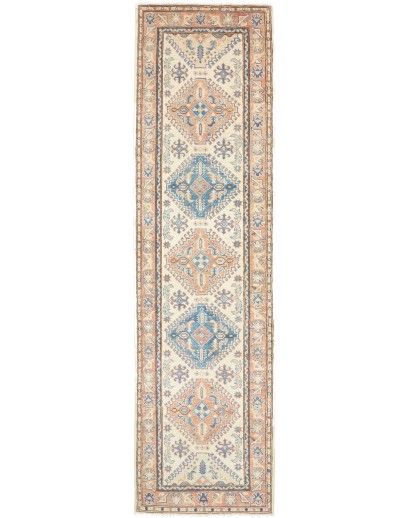 Tappeto Kazak Afghanistan beige grigio 77x292