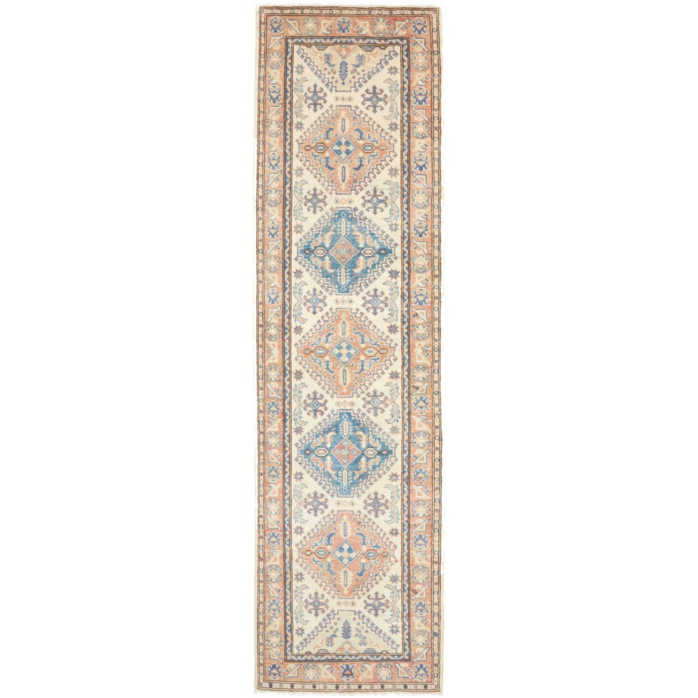 Tappeto Kazak Afghanistan beige grigio 77x292