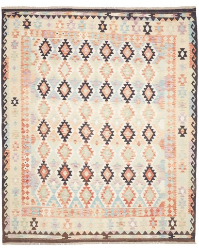 Tappeto Kilim Afghanistan bianco verde 255x304