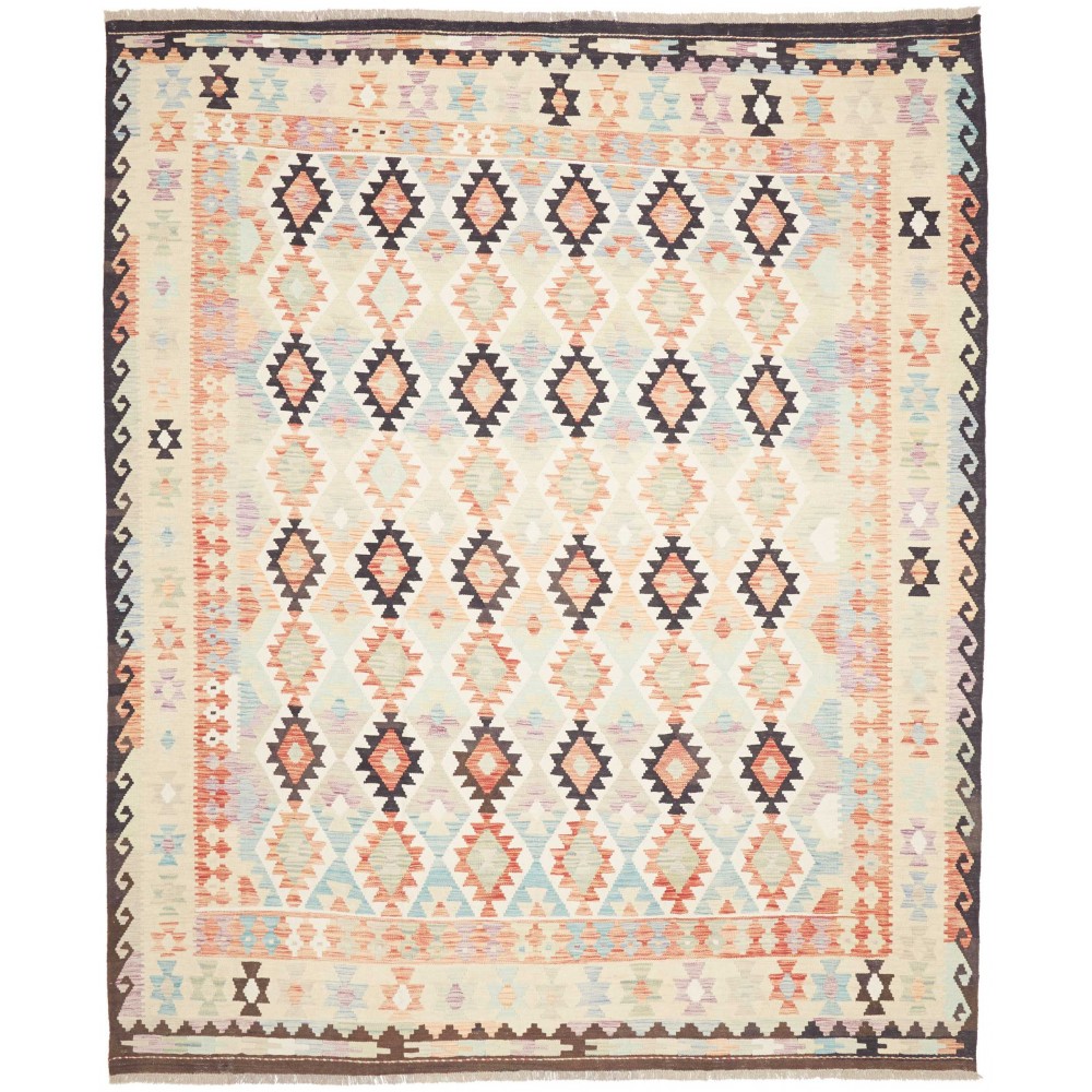 Tappeto Kilim Afghanistan bianco verde 255x304