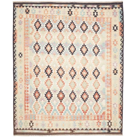 Tappeto Kilim Afghanistan bianco verde 255x304