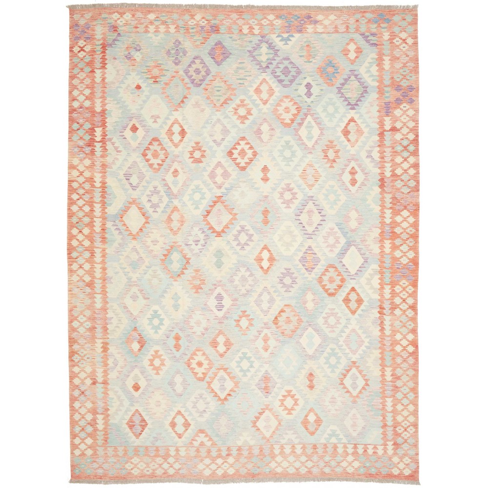 Tappeto Kilim Afghanistan bianco marrone 255x345