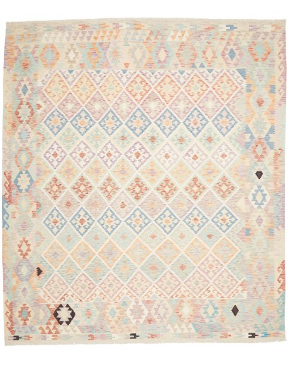 Tappeto Kilim Afghanistan bianco marrone 259x297