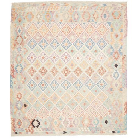 Tappeto Kilim Afghanistan bianco marrone 259x297
