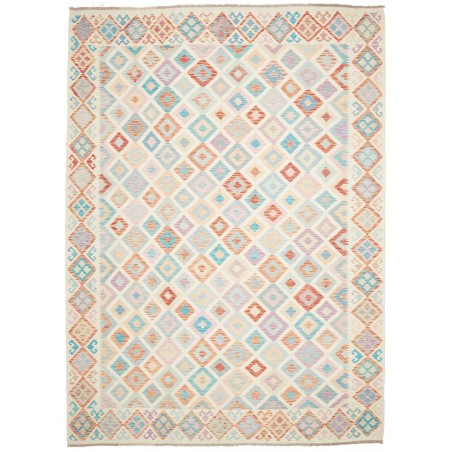 Tappeto Kilim Afghanistan bianco arancione 252x354