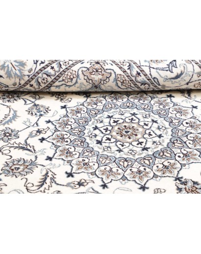 Tappeto Nain Kashmar Persia bianco grigio 187x291