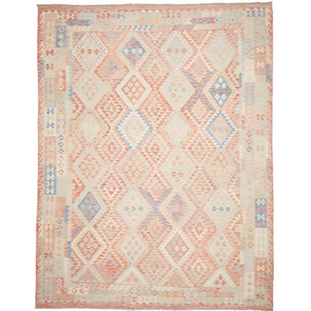 Tappeto Kilim Afghanistan bianco rosso 318x392