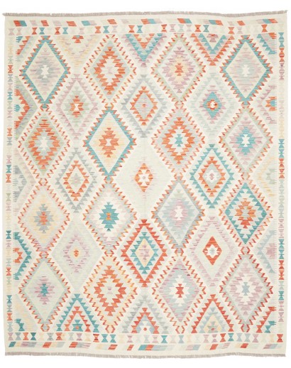 Tappeto Kilim Afghanistan bianco arancione 251x298