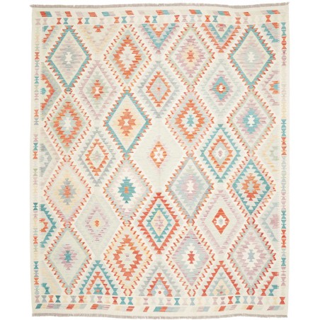 Tappeto Kilim Afghanistan bianco arancione 251x298